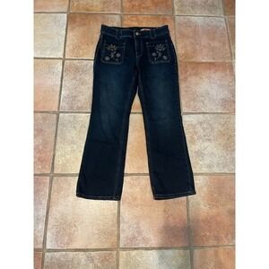 PILCRO FRONT POCKET EMBROIDERED ANKLE STRAIGHT JEANS SIZE 27